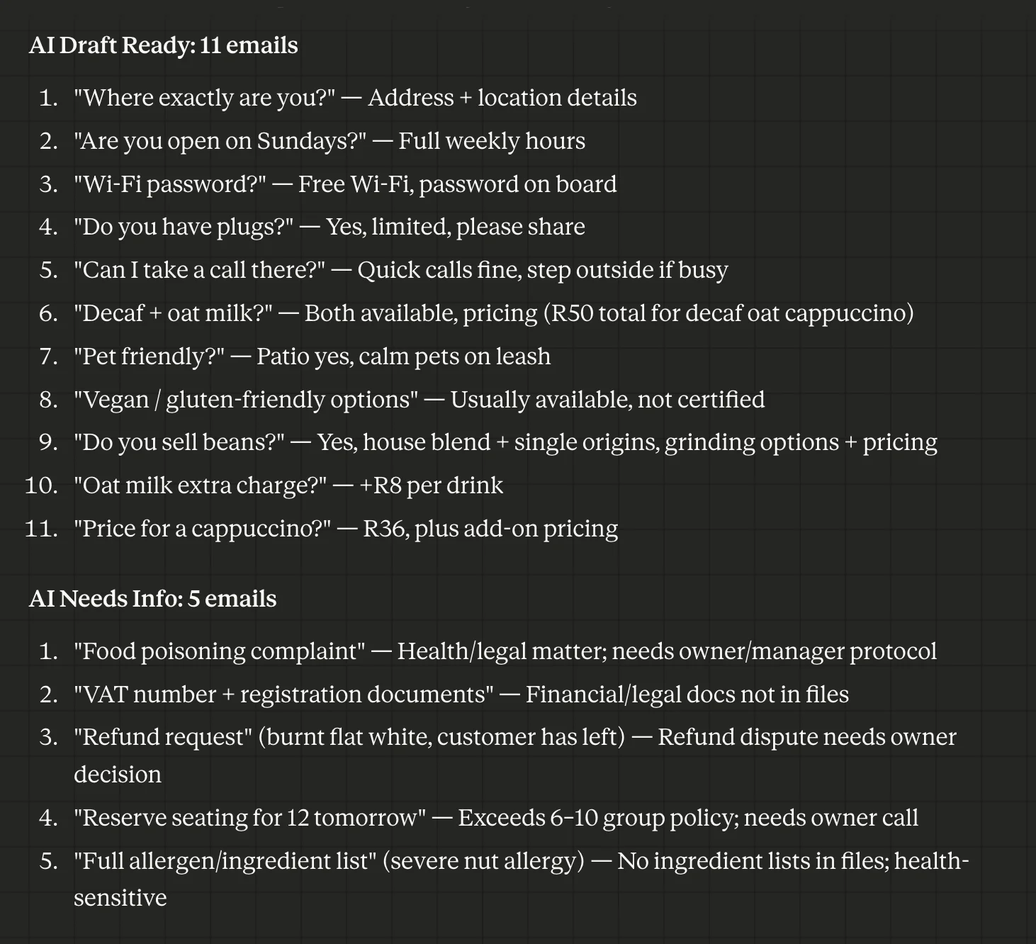 Summary report part 1