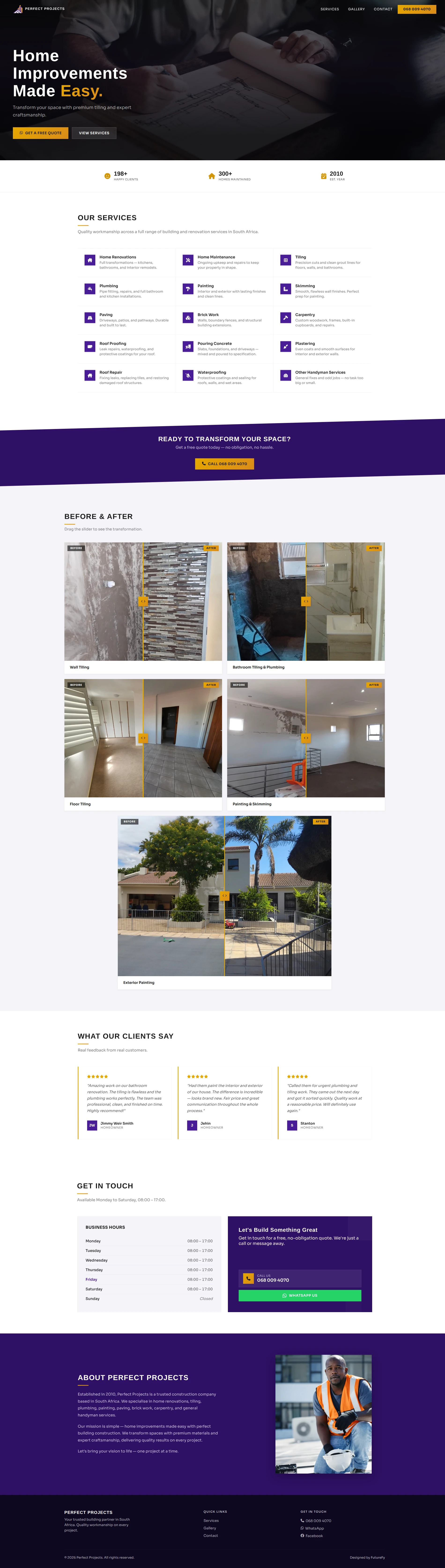 Perfect Projects website